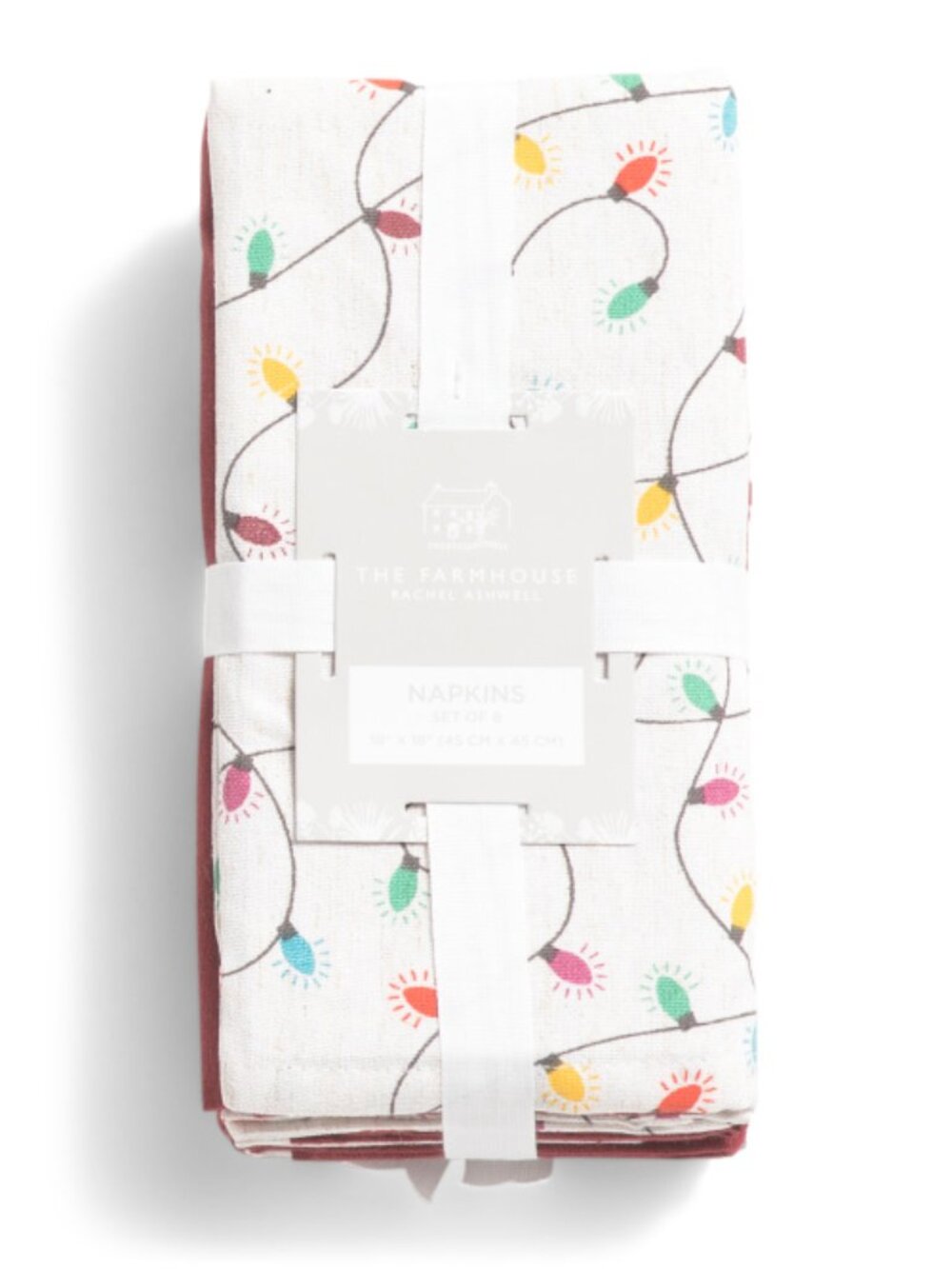 THE FARMHOUSE BY RACHEL ASHWELL 8pk Christmas Lights Napkins, NIP